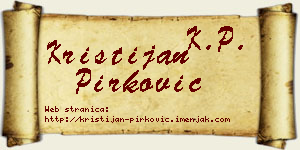 Kristijan Pirković vizit kartica